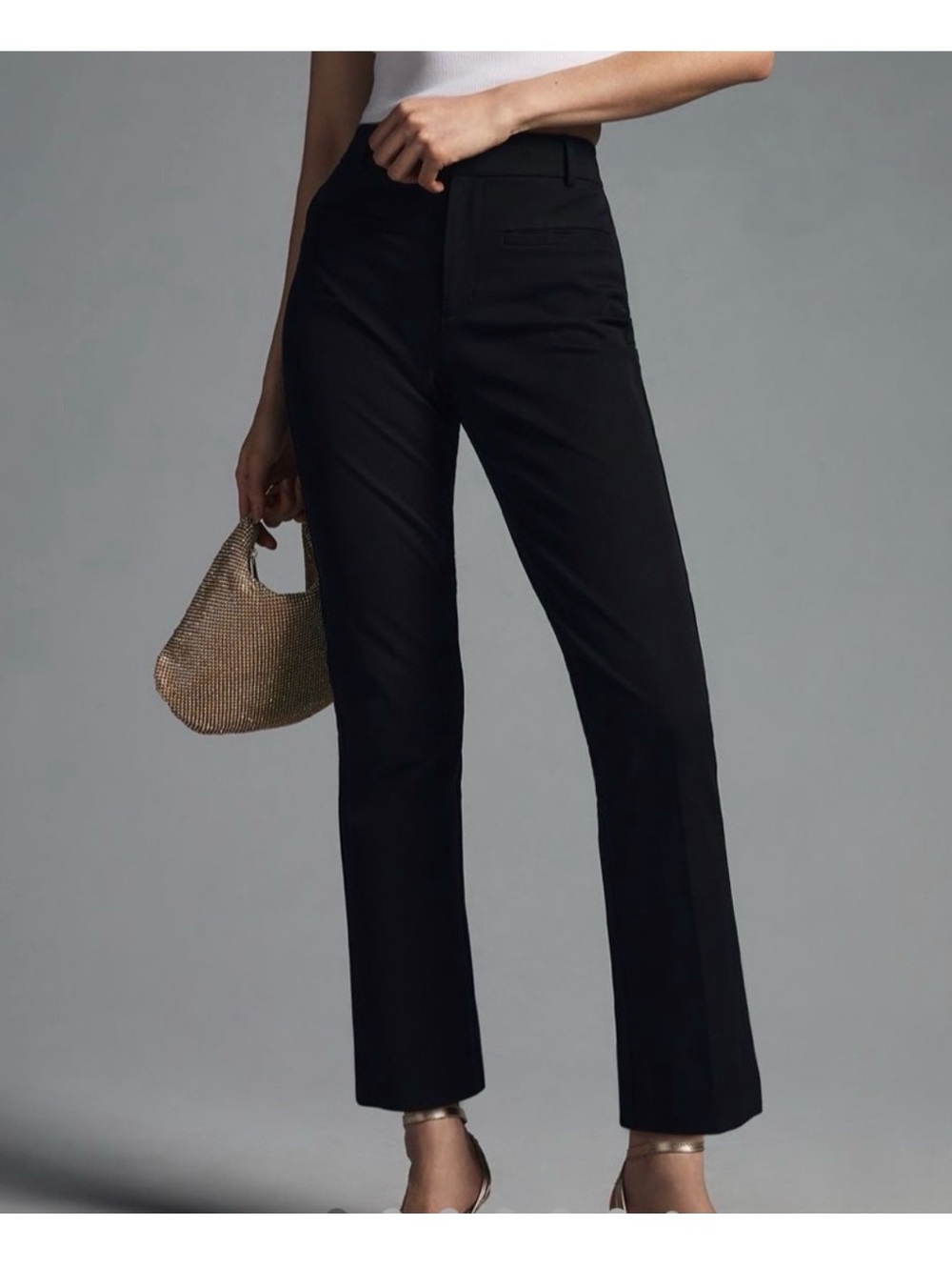 Maeve essential slim kick flare pants black 16 petite